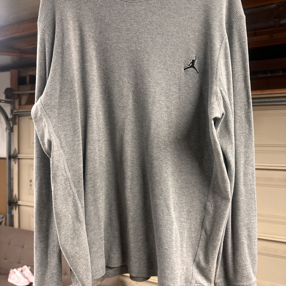 Jordan Gray Long Sleeve Tee Classic Design
